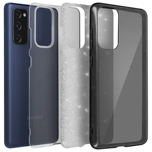 Tylna obudowa do Samsunga Galaxy S20 FE brokatowa wymienna sztywna silikonowa srebrna - Etui i futerały do telefonów - miniaturka - grafika 1
