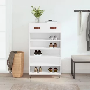 vidaXL Szafka na buty, biała, 60x35x105 cm, materiał drewnopochodny - Skrzynie ogrodowe - miniaturka - grafika 1