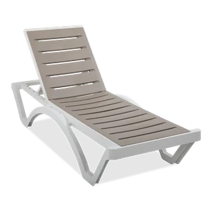 Leżak LOMBOK White Taupe - Focus Garden - Leżaki ogrodowe - miniaturka - grafika 1