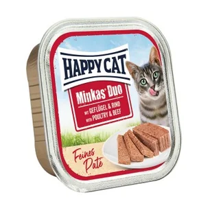 HAPPY CAT Minkas Duo Mokra Karma dla Kota Dorosłego, Drób i Wołowina, Pasztet 16x100 g - Mokra karma dla kotów - miniaturka - grafika 1