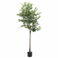 Sztuczne kwiaty - vidaXL Sztuczne drzewo Ficus 756 liści 170 cm zielone - miniaturka - grafika 1