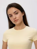 Koszulki i topy damskie - Reserved - T-shirt slim fit - jasnożółty - miniaturka - grafika 1