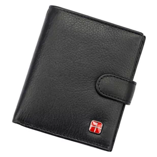 Portfel ALBATROSS (PL) Skóra Naturalna Mały Z Zapięciem Praktyczna Kieszeń Na Karty CZARNY VL5808 RFID 10,5 x 9 x 2,5 [cm] - Portfele - miniaturka - grafika 1