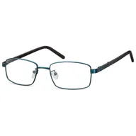 Okulary korekcyjne, oprawki, szkła - Męskie oprawki korekcyjne zerówki okulary prostokątne metalowe 659E Niebieskie - miniaturka - grafika 1