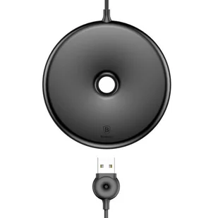 Baseus Ładowarka bezprzewodowa Donut QC 3.0, czarna 6953156269132 - Ładowarki do telefonów - miniaturka - grafika 1