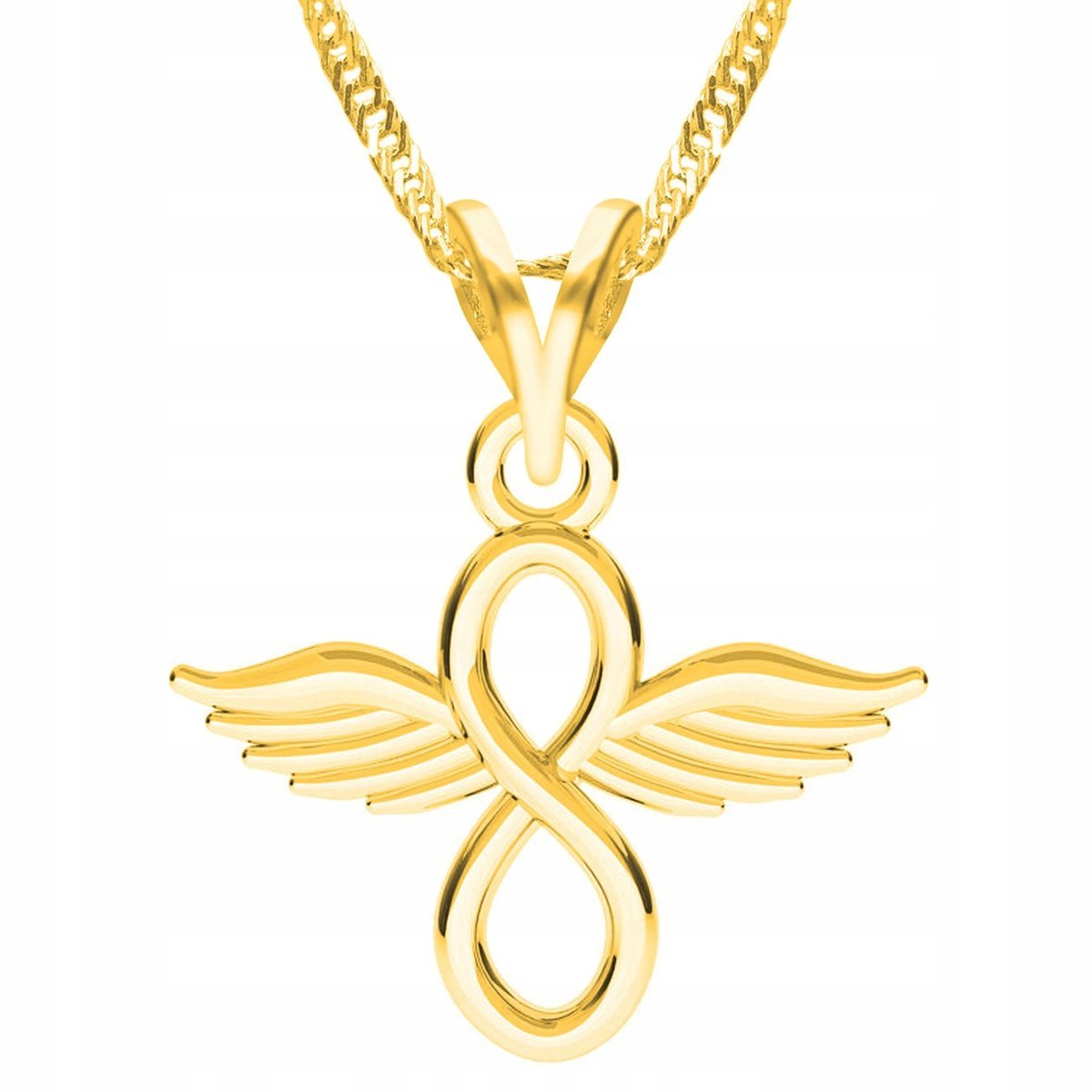 Złoty Naszyjnik z Nieskończonością Nieskończoność Symbol SREBRO 925