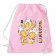 Plecaki worki - WOREK PLECAK RÓŻOWY Na Prezent Do Szkoły Na Buty Basen BANANYA Anime Wzory - miniaturka - grafika 1
