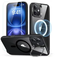 Etui i futerały do telefonów - Etui ESR Classic Hybrid Kickstand HaloLock MagSafe + Tempered Glass do Apple iPhone 16 Przezroczysto-czarny - miniaturka - grafika 1