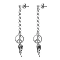 Kolczyki - Kolczyki boho srebrne rodowane - miniaturka - grafika 1