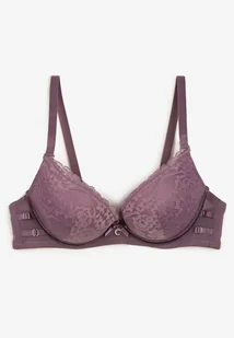 Fioletowy Koronkowy Biustonosz Push-Up Regulowanych Ramiączkach Yloena - Biustonosze - miniaturka - grafika 1