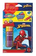 Przybory szkolne - Kredki ołówkowe trójkątne Colorino Kids 24 kolorów 12 sztuk z temperówką Spiderman - PATIO - miniaturka - grafika 1
