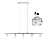 Lampy sufitowe - Eglo - LED Żyrandol na lince MY CHOICE 5xE14/4W/230V chrom/biały/czarny - miniaturka - grafika 1