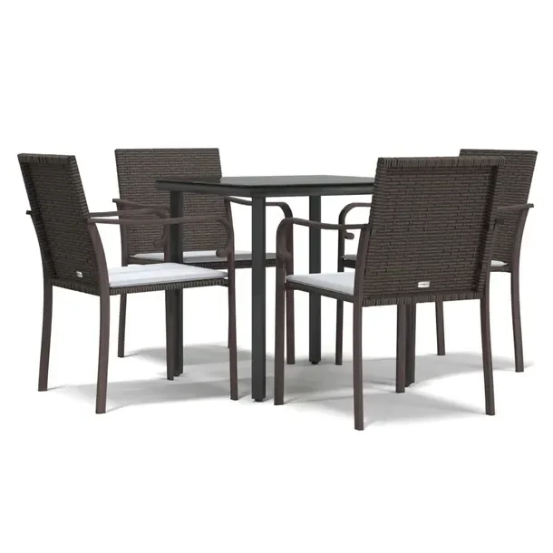 Zestaw Mebli Ogrodowych Rattan PE, Stół 80x80x74 cm, Krzesła 56x59x84 cm