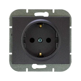 Abex Gniazdo pojedyncze z/u SCHUKO ONYX - antracyt - Gniazdka elektryczne - miniaturka - grafika 1