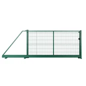 Ogrodzenia - Naterial Brama przesuwna Modus 3x1.5 m lewa zielona - miniaturka - grafika 1