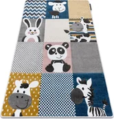 Dywany dla dzieci - Dywan PETIT ZOO ZWIERZĘTA krem / szary beżowy 80x150 cm - miniaturka - grafika 1