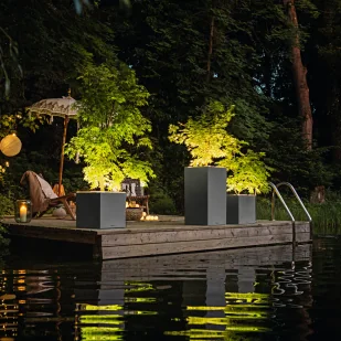 Donica Lechuza CANTO Stone Kolumna 40 LED grafitowy czarny - Donice - miniaturka - grafika 5