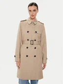 Płaszcze damskie - Tommy Hilfiger Trencz WW0WW42133 Beżowy Slim Fit - miniaturka - grafika 1