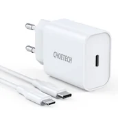 Ładowarki do telefonów - Choetech ładowarka sieciowa USB Typ C 20W Power Delivery 3A + kabel USB Typ C - Lightning 1,2m biały (Q5004-V2-EU-CLWH) - miniaturka - grafika 1
