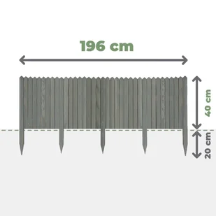 PŁOTEK DREWNIANY PALISADA OGRODOWA OBRZEŻE 40x200cm PRODUCENT ANTRACYT - Ogrodzenia - miniaturka - grafika 1