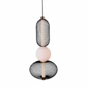 Lampy sufitowe - Lampa wisząca Bora P0591 Maxlight LED 10W 3000K metalowa szklana czarna - miniaturka - grafika 1