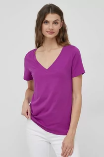 Koszulki sportowe damskie - GAP t-shirt bawełniany kolor fioletowy - Gap - grafika 1