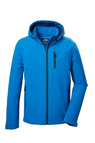 killtec Męska kurtka softshellowa/kurtka outdoorowa z odpinanym kapturem KOW 92 MN SFTSHLL JCKT, niebieska, 4XL, 41829-000