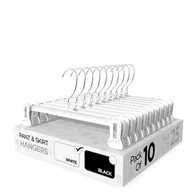 Skarpetki dla dzieci - Sharpty Wieszaki na spodnie i spódnice - wieszaki na szorty, koszule, dżinsy, sukienki, spodnie, płaszcze, ubrania, ubrania i nie tylko - trwałe, oszczędzające miejsce i antypoślizgowe, białe - 10 - miniaturka - grafika 1