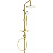 Baterie umywalkowe - Mexen T05 kolumna prysznicowa złota/biała - 798050593-50 - miniaturka - grafika 1