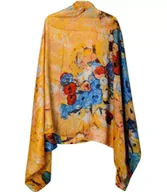 Apaszki i szaliki damskie - Chusta delikatna elegancka apaszka kwiaty - miniaturka - grafika 1