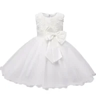 Sukienki - Urocza Sukienka Balowa z Kokardą i Brokatem - Idealna na Wesela - 150 - miniaturka - grafika 1