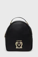 Plecaki - Love Moschino plecak damski kolor czarny mały gładki - miniaturka - grafika 1
