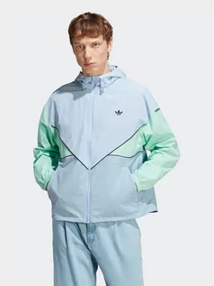 Kurtki męskie - adidas Wiatrówka Adicolor Seasonal Archive Windbreaker HR8934 Niebieski Loose Fit - grafika 1