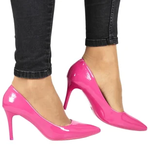 CZÓŁENKA SZPILKI DAMSKIE SEASTAR 101P FUKSJA RÓŻOWE LAKIER - Czółenka - miniaturka - grafika 1