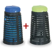 Kosze na śmieci - B2B Partner Plastikowy kosz na śmieci na odpadki na worki 120L - 1+1 GRATIS 777047 - miniaturka - grafika 1