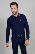 Koszulki jeździeckie - Harcour Koszulka męska PABLO LS POLO AW23 - navy - miniaturka - grafika 1