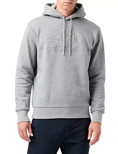 GANT Męska bluza z kapturem Tonal Archive Shield Sweat Hoodie, szary melanż, XXL - Bluzy męskie - miniaturka - grafika 1