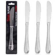 Noże stołowe - NOŻE STOŁOWE STALOWE KOMPLET NOŻY OBIADOWYCH SZTUĆCE 3-ELE NÓŻ SIREN NAVA 10-121-032 - miniaturka - grafika 1