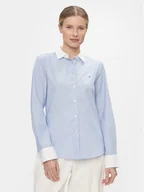 Koszule damskie - Tommy Hilfiger Koszula Fill A Fill Regular Shirt WW0WW40531 Błękitny Slim Fit - miniaturka - grafika 1