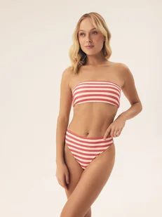Dół bikini Malibu Bloovii czerwony, biały L - Stroje kąpielowe - miniaturka - grafika 1