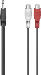 Adapter AV Hama Jack 3.5mm - RCA Cinch x2 czarny 002051850000 - Złącza, przejściówki, adaptery - miniaturka - grafika 1