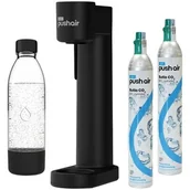 Saturatory - Saturator DAFI PushAir Czarny z dwoma nabojami + butelka - miniaturka - grafika 1