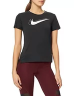 Koszulki sportowe męskie - Nike Damska koszulka W Nk Df Swsh Run Top Ss, Czarny/odblaskowy srebrny, XL DD4898 - miniaturka - grafika 1