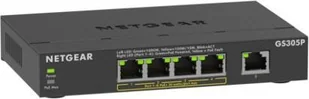 Switch NETGEAR GS305P PoE Gigabit Ethernet Unmanaged Plus Switch, 1x 1G Ethernet Port, 4x 1G PoE Ethernet Port - Switche - miniaturka - grafika 1