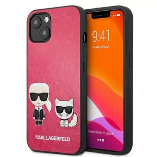 Karl Lagerfeld PU Leather Karl & Choupette Embossed - Etui iPhone 13 Mini (fuksja) KLHCP13SPCUSKCP - Etui i futerały do telefonów - miniaturka - grafika 2