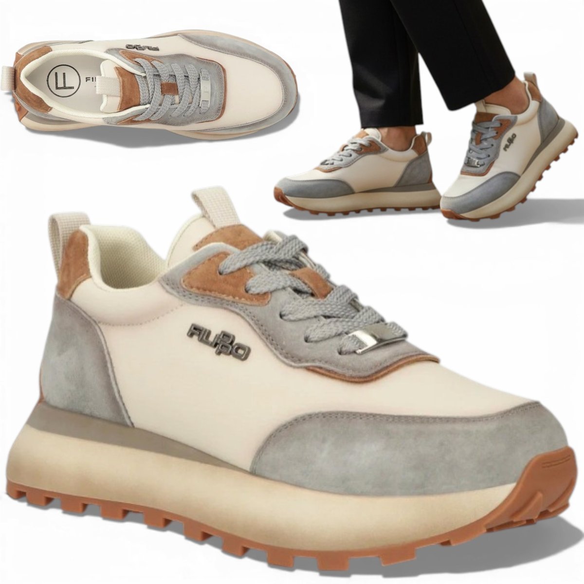 Sneakersy Damskie SKÓRZANE Filippo Wygodne Półbuty na Platformie Modne 37