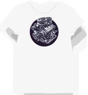 Koszulki i topy damskie - Koszulka damska biała Siła Srebrnego Silnika V8 S - miniaturka - grafika 1