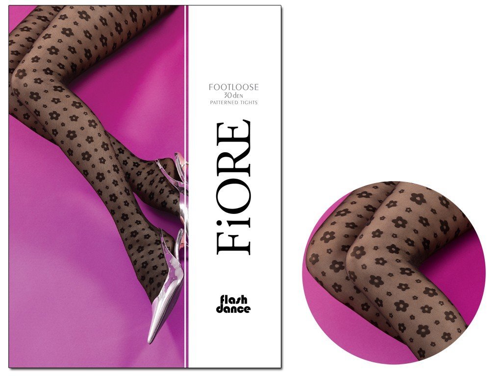 Rajstopy Damskie W Kwiatki Na Siateczce Black 2