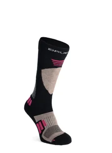 Skarpety narciarskie damskie Brubeck Ski Force - black/pink - Skarpety termoaktywne - miniaturka - grafika 1