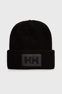 Czapki damskie - Helly Hansen Czapka kolor czarny z grubej dzianiny - miniaturka - grafika 1